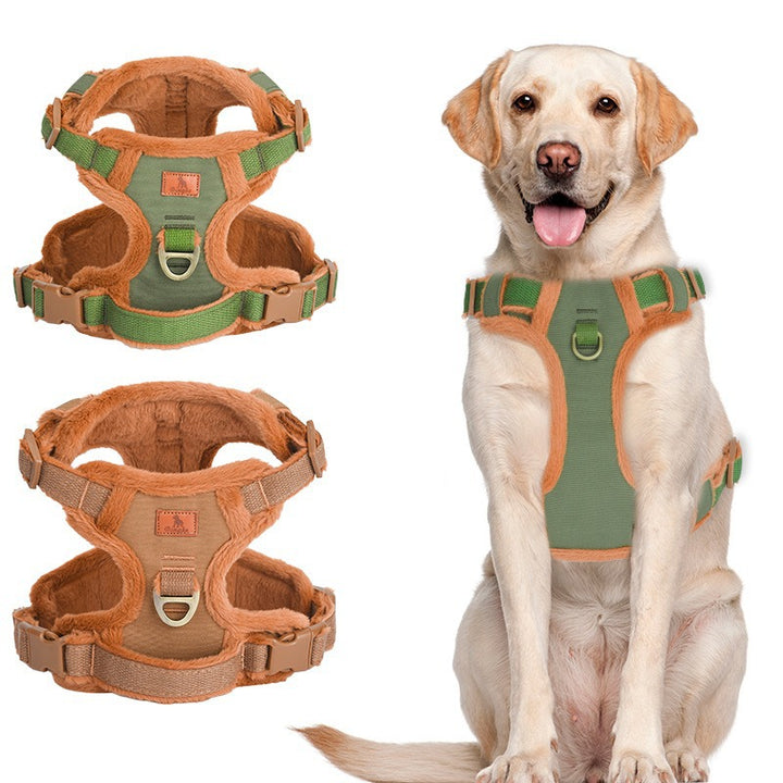 Breathable Thick Velvet Warm Vest Adjustable Pet Dog Harness