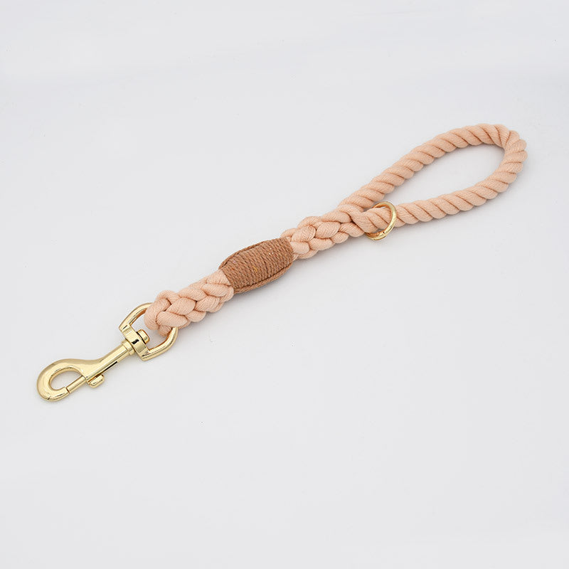 Woven Cotton Rope Close-fitting Short Anti-Pull Leash Collar Set