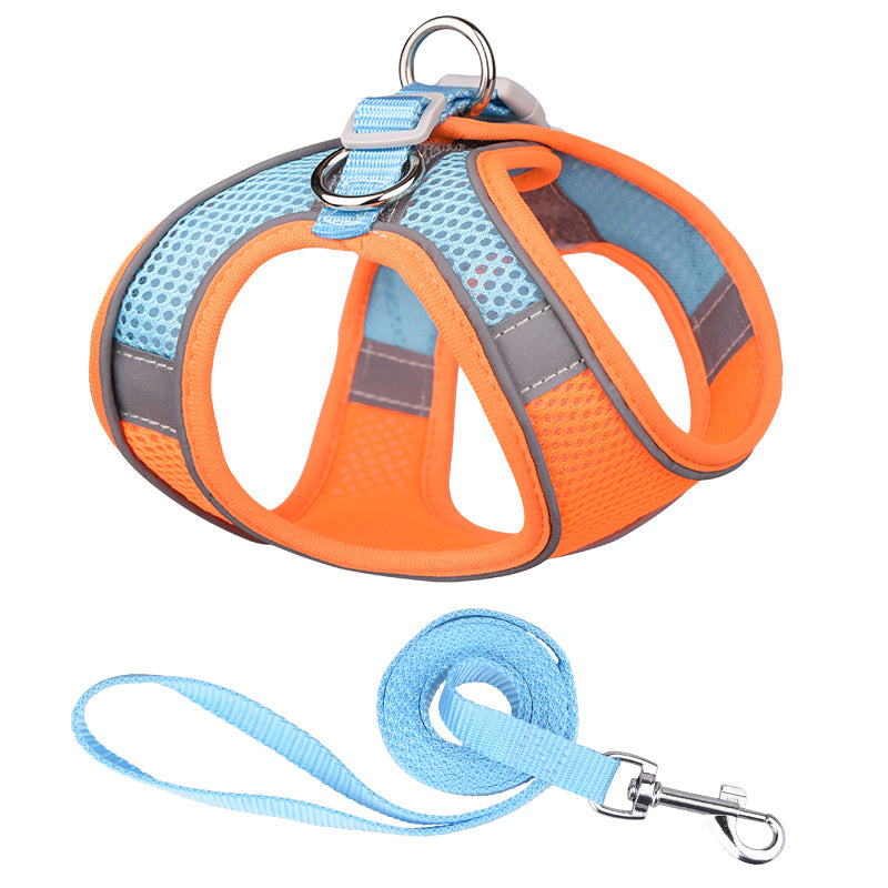Breathable Mesh Series Reflective Vest Pet Dog Harness Leash Set