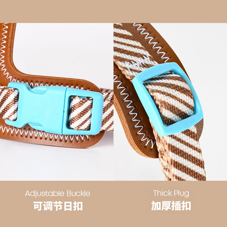 Twill Webbing Leather Comfortable No Choking Step-in Harness Leash