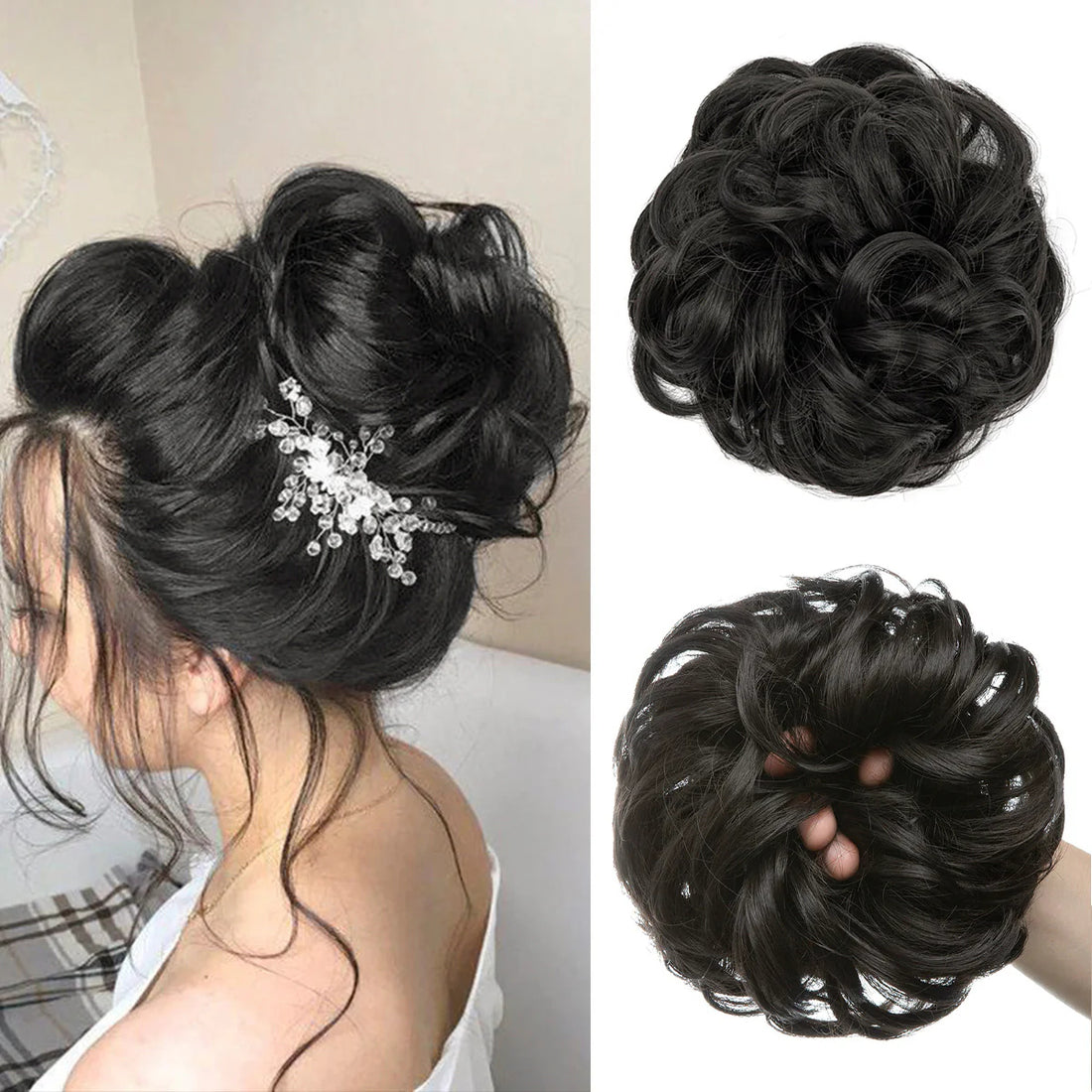 Invisible Fluffy Hair Ball Bun Long Beard Wigs Hair Extensions Wholesale