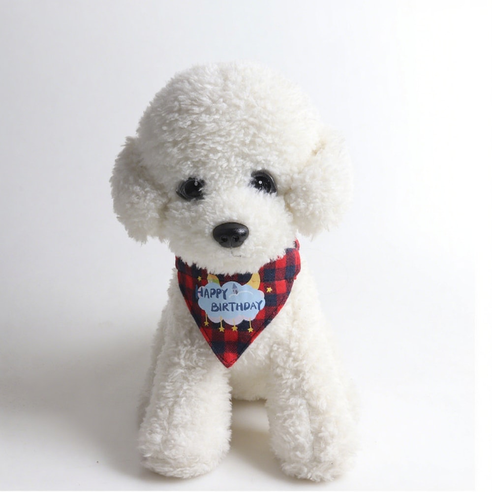 Birthday Party Cake Triangle Towel Saliva Bib Bow Pet Collar