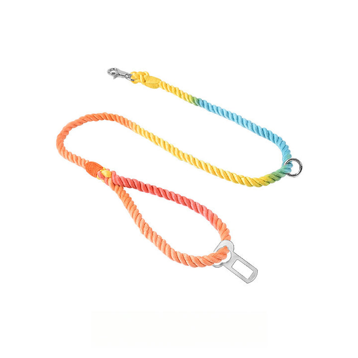 One-piece Safety Seat Pet Rope P-Type Large Dog Leash with Buckle