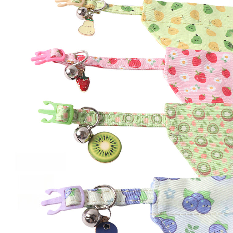 Fruits Pendant Double Side Triangle Towel Saliva Pet Bib Collar