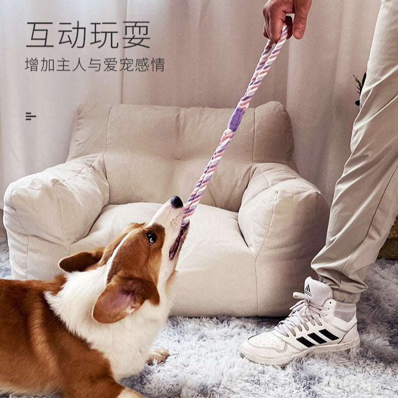 Woven Eco Cotton Nautical Knot Interactive Training Pet Chew Toy