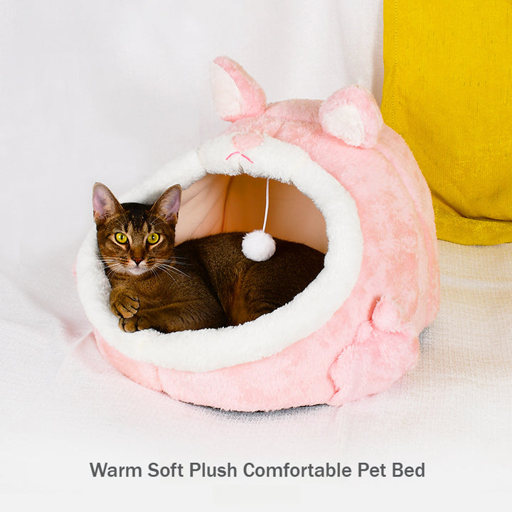 Cute Cartoon Winter Warm Soft Plush Comfortable Pet Cat Bed