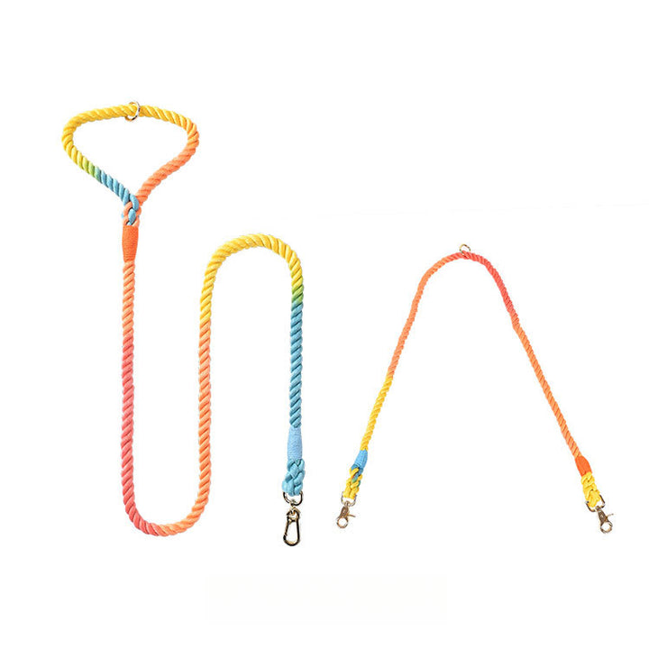 Hand-Woven Nautical Knot Double Dog Leash Anti-Pull Large Dog Leash