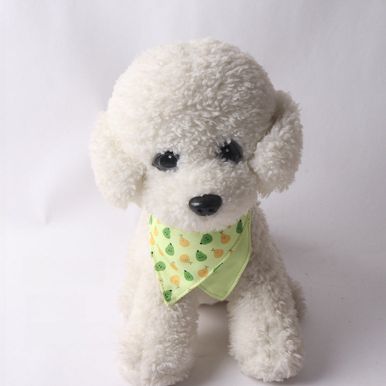 Fruits Pendant Double Side Triangle Towel Saliva Pet Bib Collar