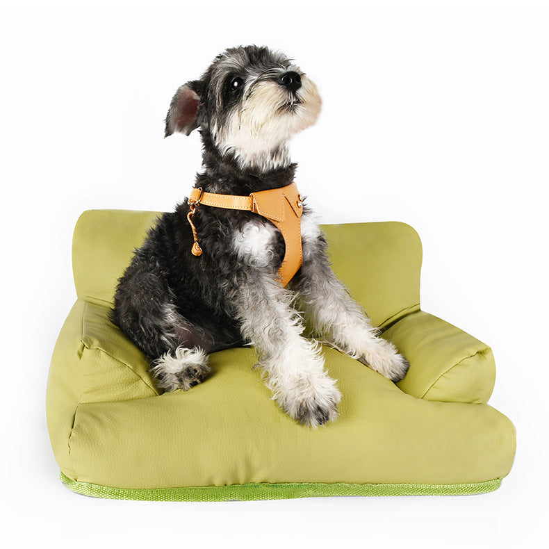 Tear-Resistant Soft Waterproof ECO PU Leather Pet Sofa Dog Bed