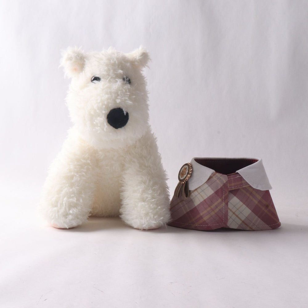 Classic Plaid Fabric Fake Collar Pet Dog Cat Saliva Bib Collar